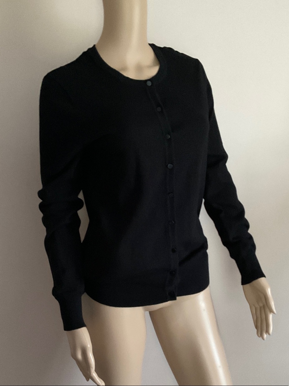 Covington Black Button-Front Crewneck Cardigan